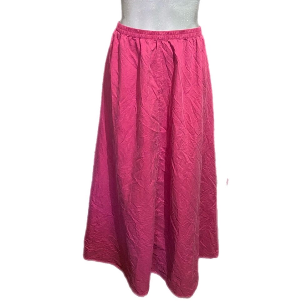 Worthington Silk Maxi Skirt Size Xl A Line Lightweight Bohemian Costal Boho Pink